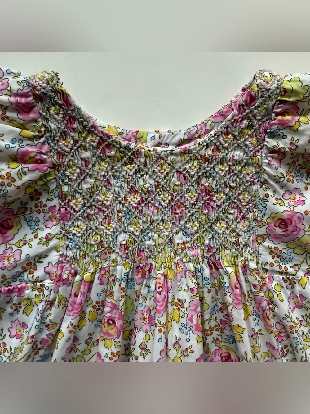 Bonpoint Girls Cadelili Smocked Liberty Floral Dress - Size 6M